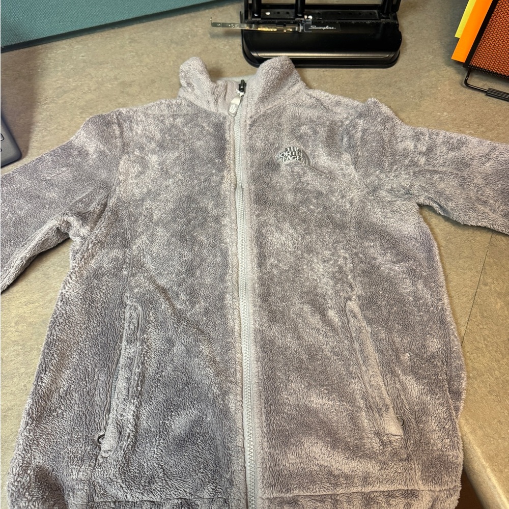 NORTH FACE Gray Fleece Zip-Up Jacket